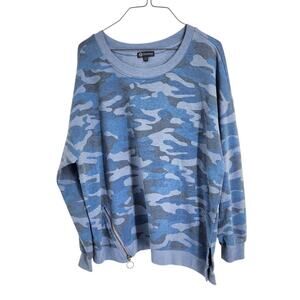Democracy Blue Camouflage Sweatshirt Womens Size Extra Large XL